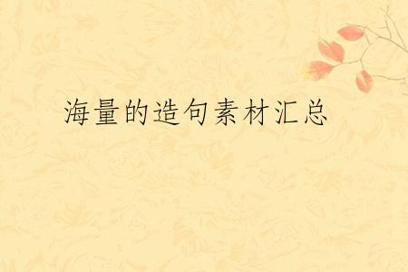 海量的造句素材汇总
