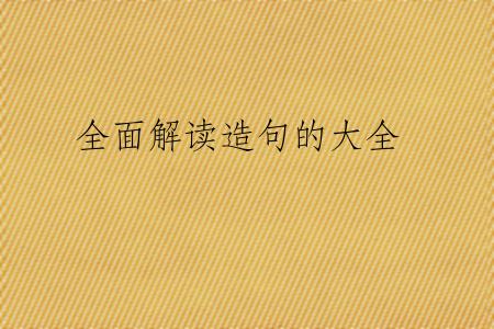 全面解读造句的大全