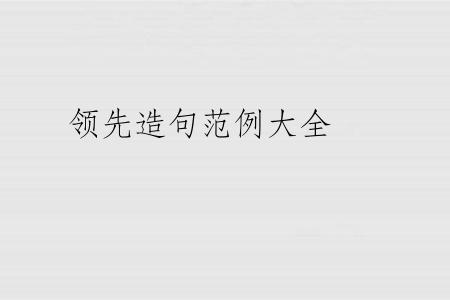 领先造句范例大全