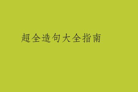 超全造句大全指南