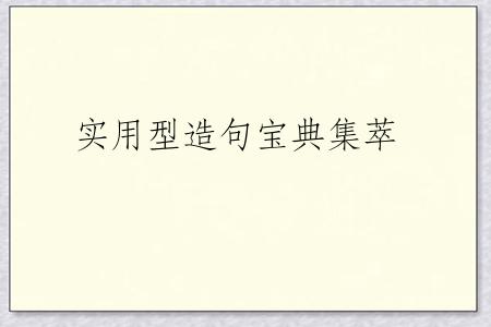 实用型造句宝典集萃