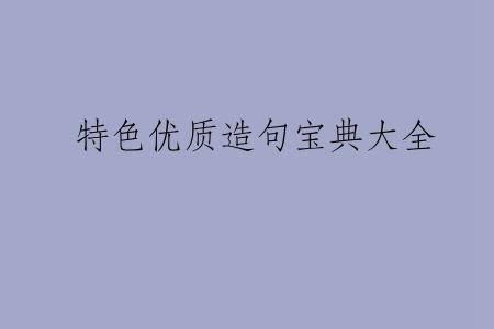 特色优质造句宝典大全