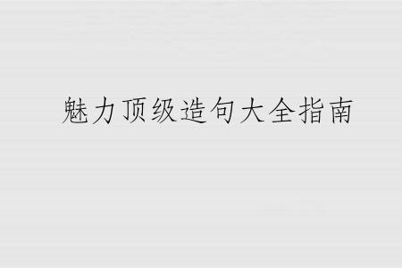 魅力顶级造句大全指南