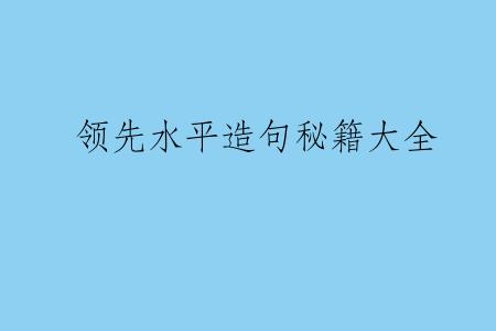 领先水平造句秘籍大全