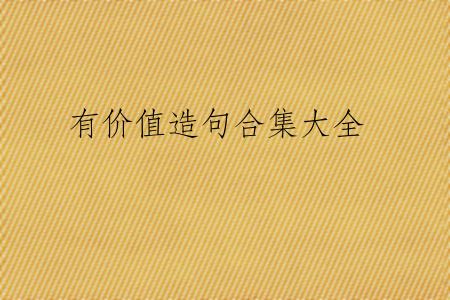 有价值造句合集大全
