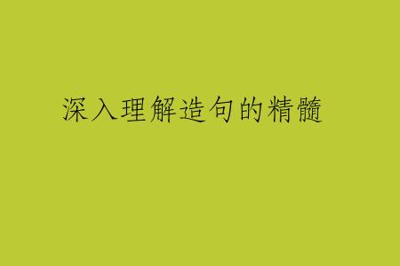 深入理解造句的精髓