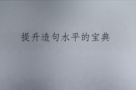 提升造句水平的宝典
