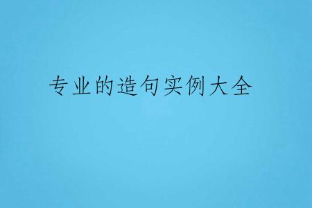 专业的造句实例大全