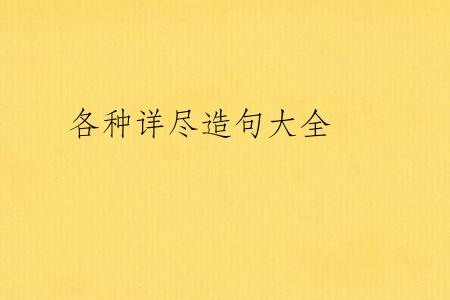 各种详尽造句大全