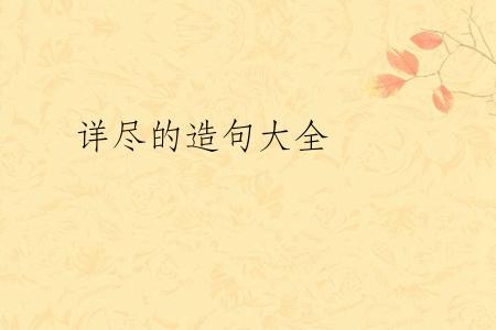 详尽的造句大全