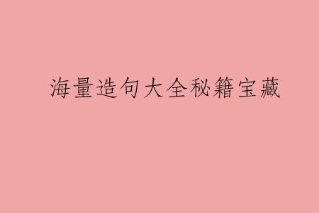海量造句大全秘籍宝藏