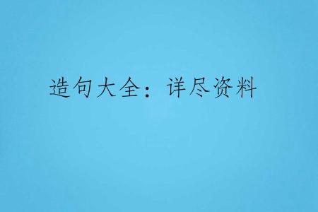 造句大全：详尽资料