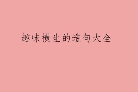 趣味横生的造句大全