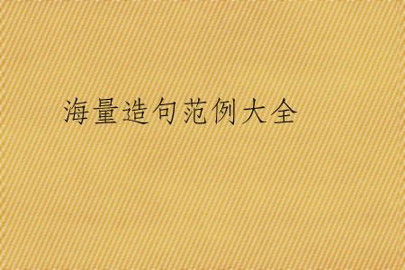 海量造句范例大全