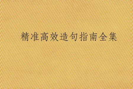 精准高效造句指南全集