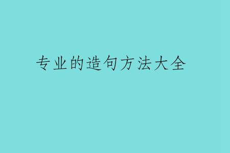 专业的造句方法大全