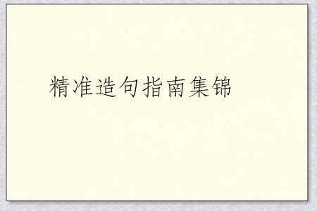 精准造句指南集锦