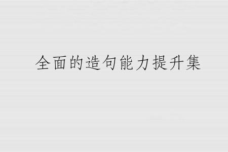 全面的造句能力提升集