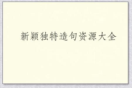 新颖独特造句资源大全