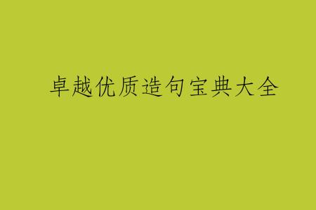卓越优质造句宝典大全
