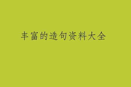 丰富的造句资料大全