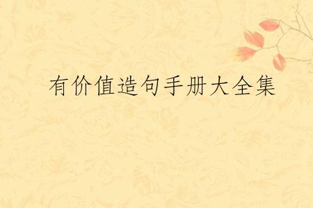 有价值造句手册大全集