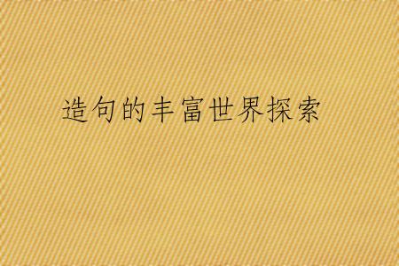 造句的丰富世界探索