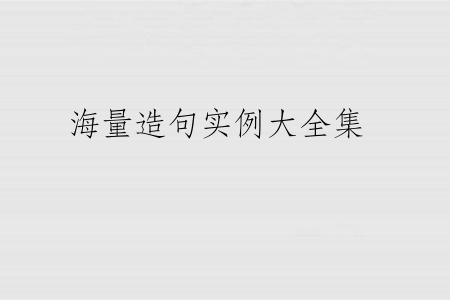海量造句实例大全集