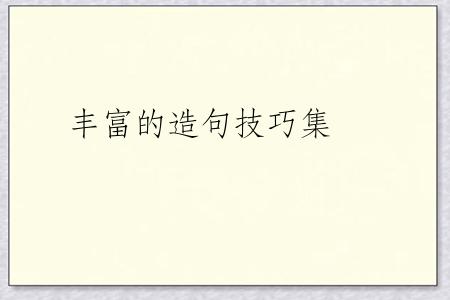 丰富的造句技巧集