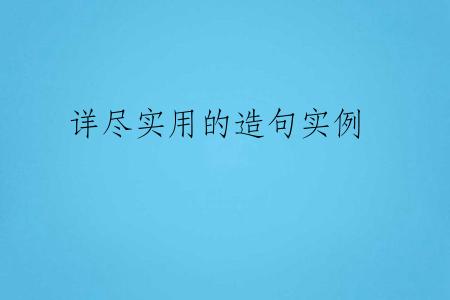 详尽实用的造句实例