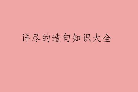 详尽的造句知识大全