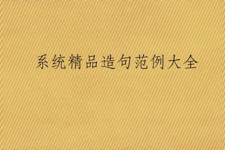 系统精品造句范例大全