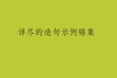 详尽的造句示例锦集