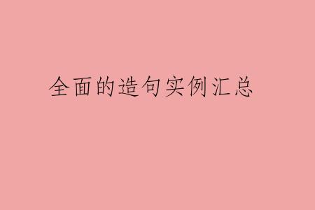 全面的造句实例汇总