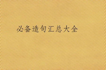 必备造句汇总大全