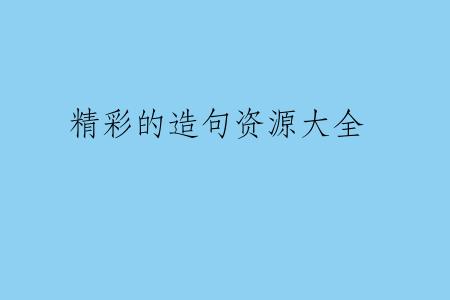 精彩的造句资源大全